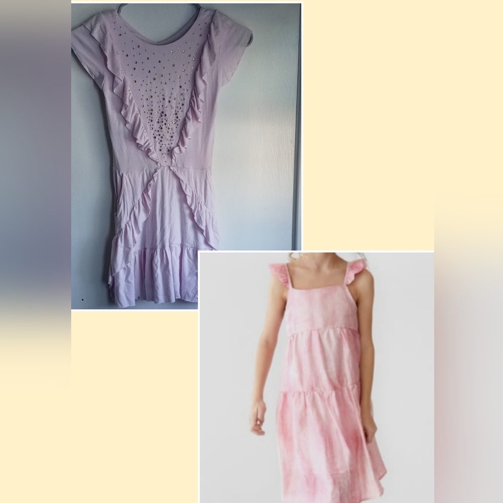 2 set Zara Pink Ruffle summer dress. Imoga pink sparkle with pockets. Size 5